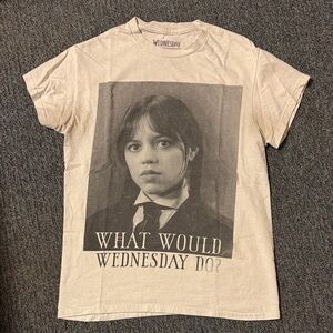 Wednesday Addams Graphic T-Shirt - Cream